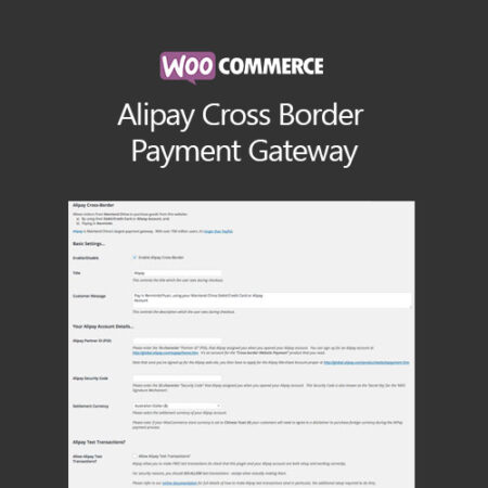 WooCommerce Alipay Cross Border Payment Gateway