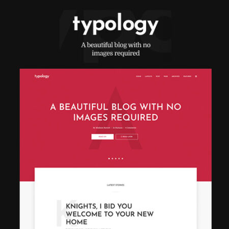 Typology Text Based Minimal WordPress Blog Theme